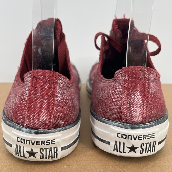 Converse Chuck Taylor All Star Low Top Burgundy Canvas Sneakers Womens 8 - Picture 5 of 15